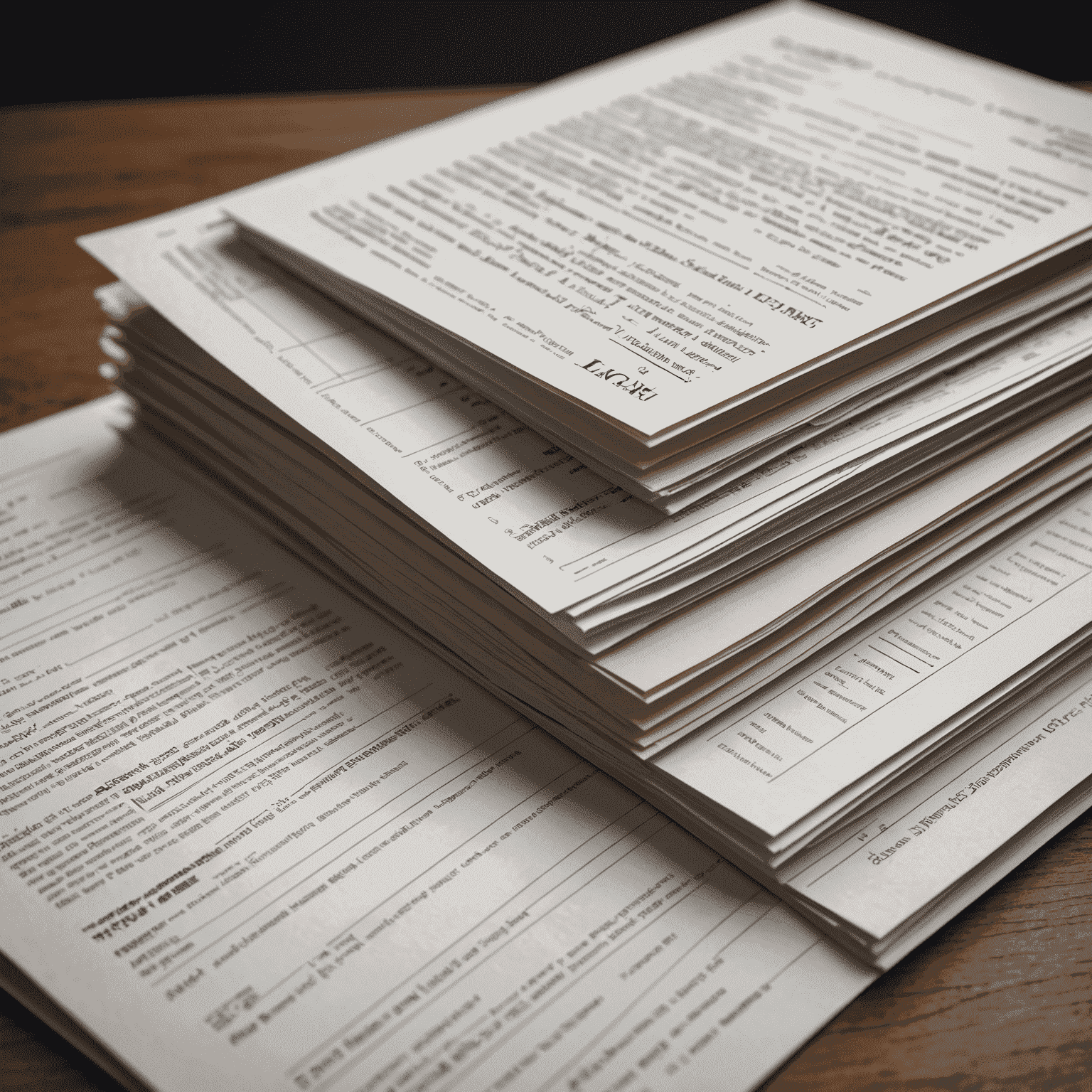 A stack of legal documents with various languages visible, symbolizing the complexity of legal translation